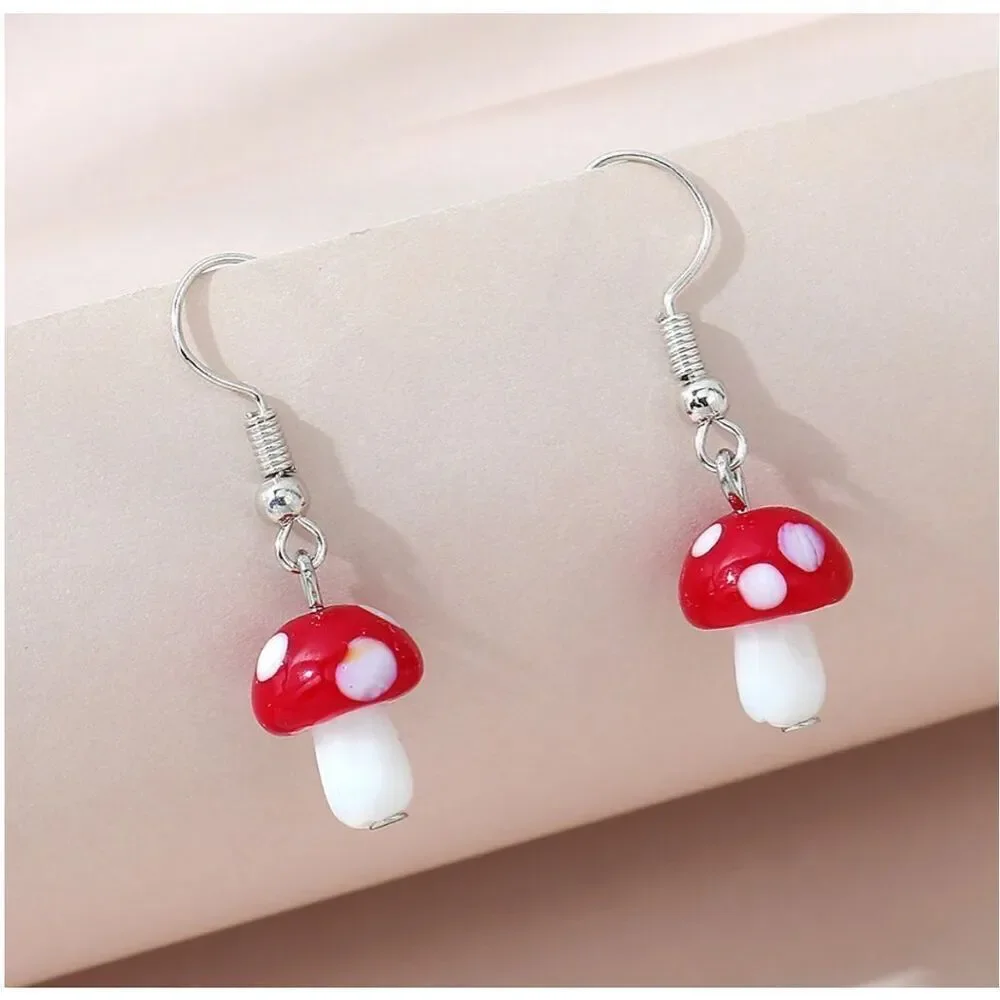 Red Mushroom Earrings